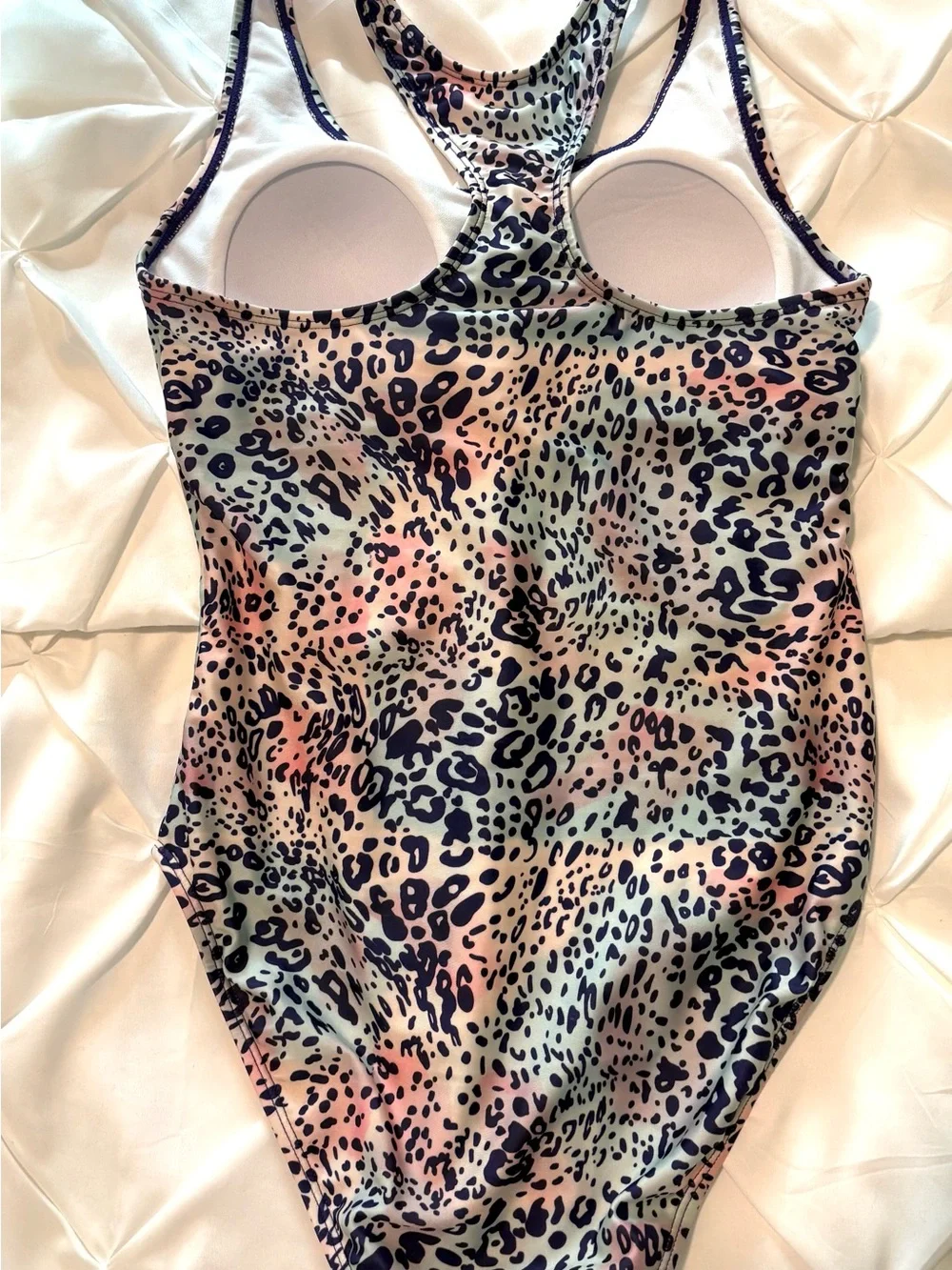 Nicole Miller Studio Multicolor Leopard Print Swimsuit, Women’s size S NWOT